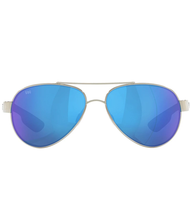 Costa Women's 6S4006 Loreto Mirrored 56mm Pilot Polarized Sunglasses