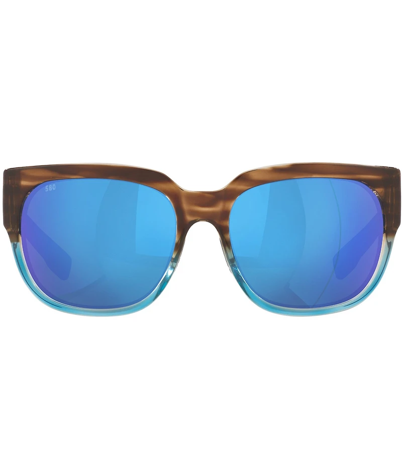 Costa Women's 6S9004 Waterwoman 2 Tortoise 58mm Square Polarized Sunglasses