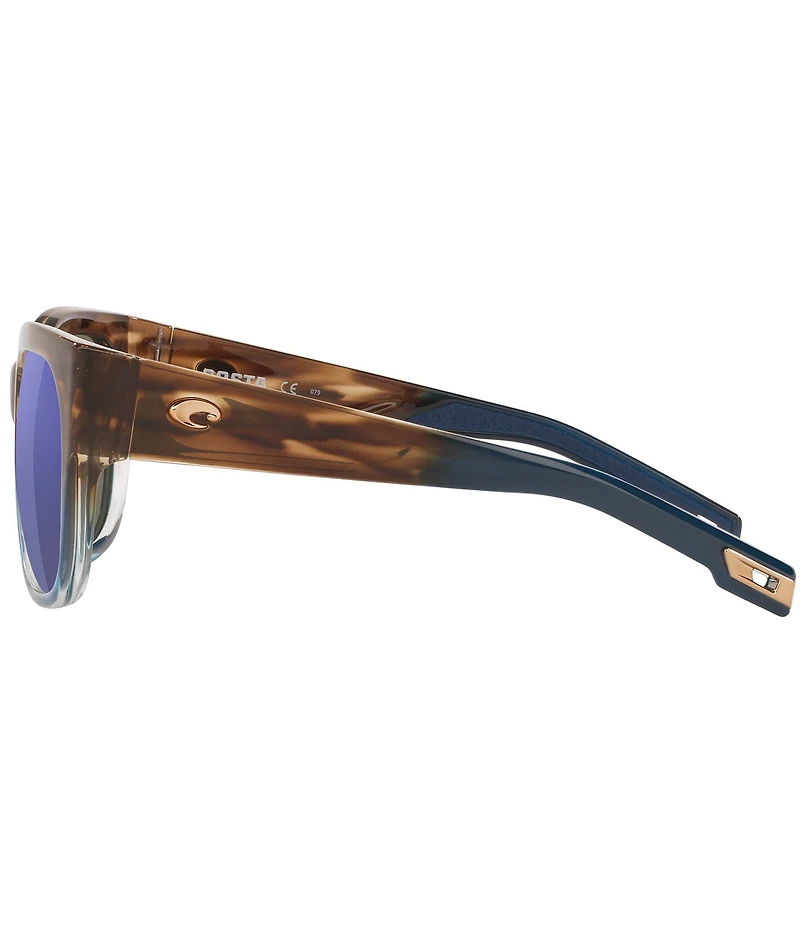 Costa Women's 6S9004 Waterwoman 2 Tortoise 58mm Square Polarized Sunglasses