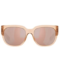 Costa Women's 6S9019 Waterwoman Mirrored 55mm Square Polarized Sunglasses