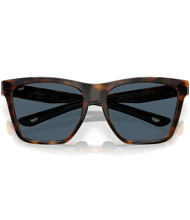 Costa Women's 6S9122 Panga II 57mm Tortoise Rectangle Polarized Sunglasses