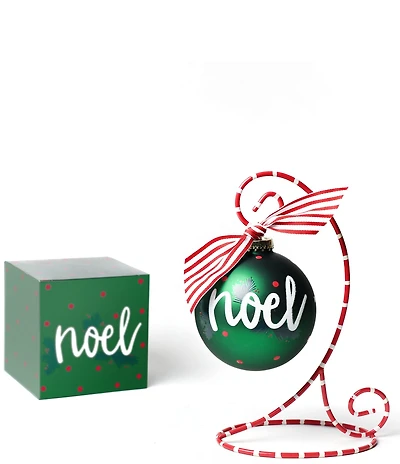 Coton Colors Balsam And Berry Collection Noel Glass Ornament With Stand Set