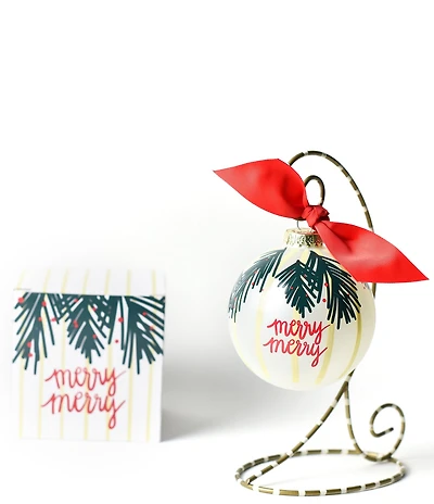 Coton Colors Balsam Berry Collection Merry Merry Glass Ornament With Stand Set