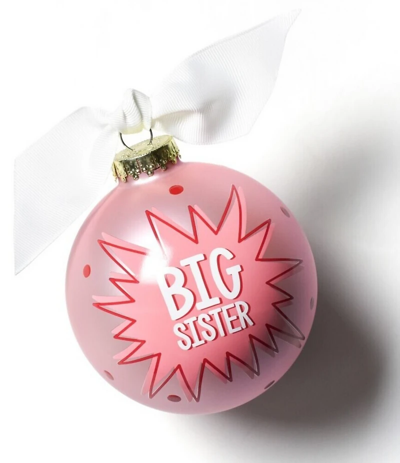 Coton Colors Bam Big Sister Glass Ornament With White Stand