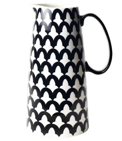 Coton Colors Black Arabesque Pedestal Pitcher
