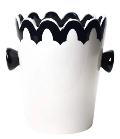 Coton Colors Black Arabesque Scallop Ice Bucket