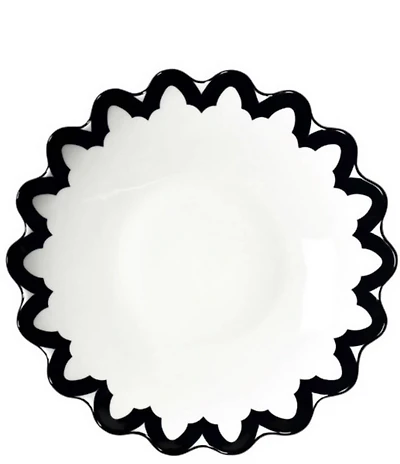 Coton Colors Black Arabesque Scallop Pasta Bowl