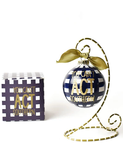 Coton Colors Born Southern Glass Ornament With Stand Set
