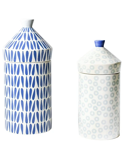Coton Colors Iris Blue Canisters, Set of 2