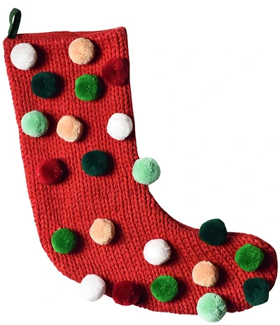 Coton Colors Christmas In the Village Pom Pom Stocking