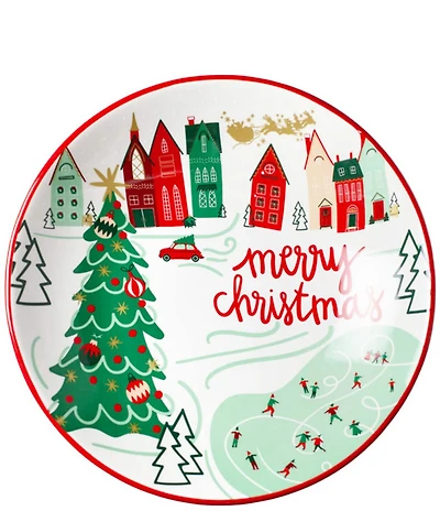 Coton Colors Christmas in The Village Town Square Small Pasta Bowl