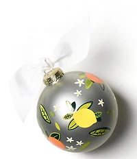 Coton Colors Citrus Glass Ornament with White Swirl Stand Set