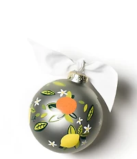 Coton Colors Citrus Glass Ornament with White Swirl Stand Set