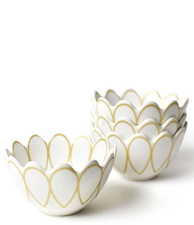 Coton Colors Deco Gold Scallop Small Bowls, Set of 4
