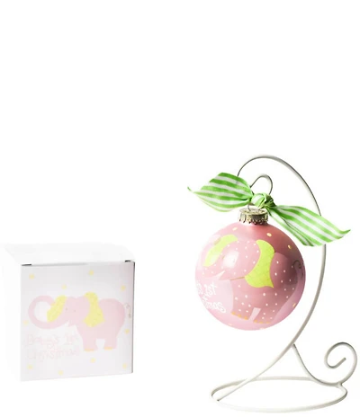 Coton Colors Elephant Glass Ornament With Stand