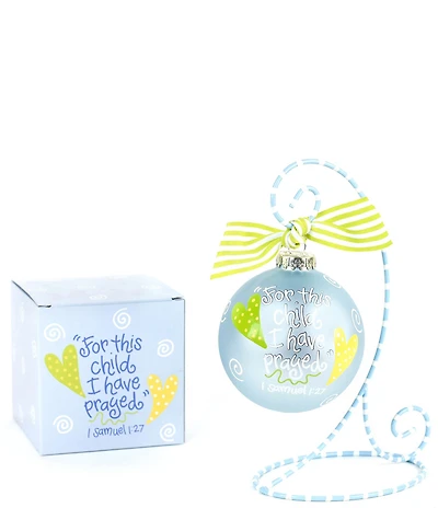 Coton Colors For This Child Blue Glass Ornament with Swirl Stand Set