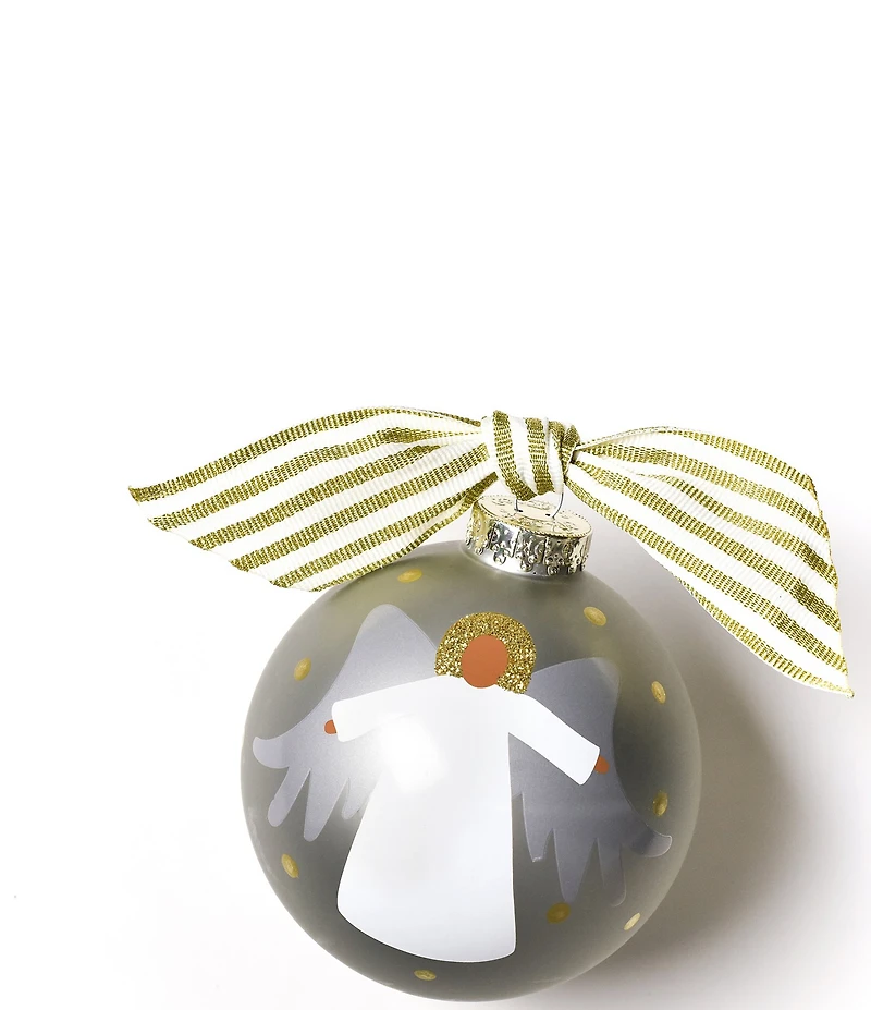 Coton Colors Forever In Our Hearts African American Angel Glass Ornament with Swirl Stand Set