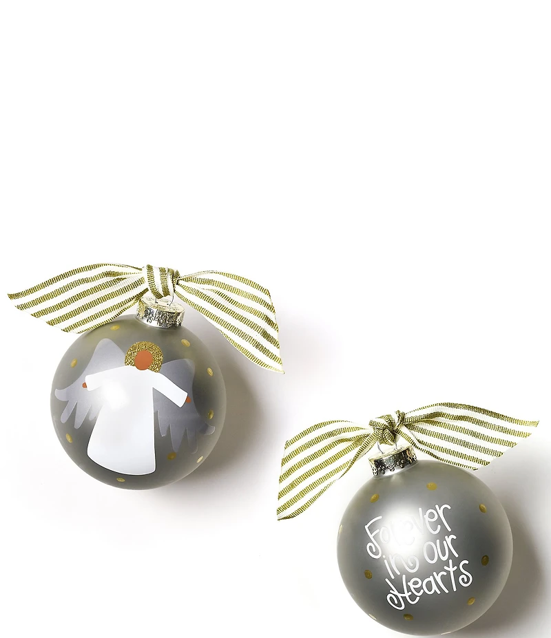 Coton Colors Forever In Our Hearts African American Angel Glass Ornament with Swirl Stand Set