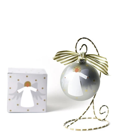 Coton Colors Forever In Our Hearts African American Angel Glass Ornament with Swirl Stand Set
