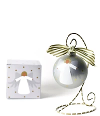 Coton Colors Forever In Our Hearts African American Angel Glass Ornament with Swirl Stand Set