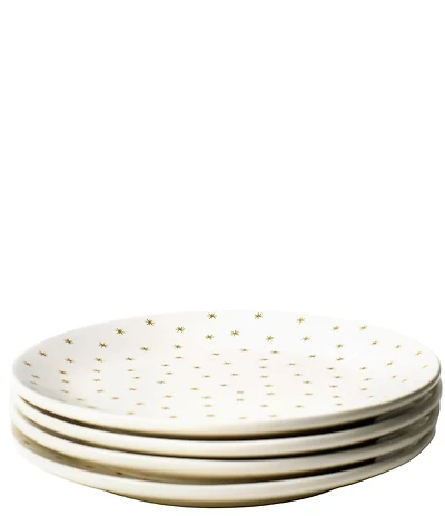 Coton Colors Gold Star 11#double; Dinner Plates, Set of 4