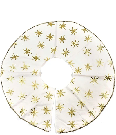 Coton Colors Gold Star Pattern Tree Skirt