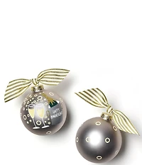 Coton Colors Happy Anniversary Glass Ornament with Swirl Stand Set