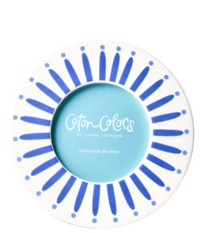 Coton Colors Iris Blue Burst Round Frame, 7''