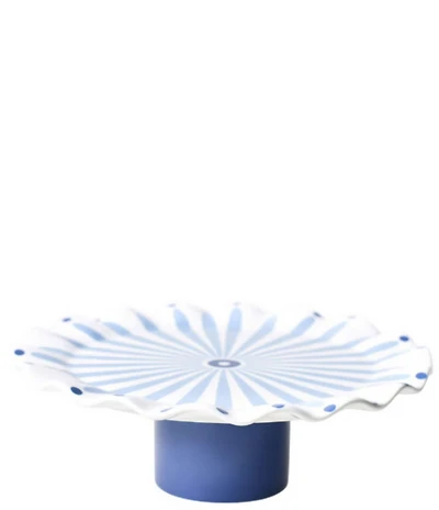 Coton Colors Iris Blue Burst Small Ruffle Cake Stand