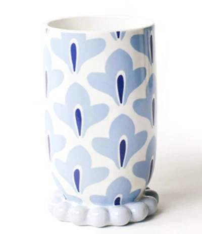 Coton Colors Iris Blue Collection Medium Knobbed Foot Cylinder Vase