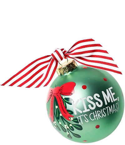Coton Colors Kiss Me It's Christmas Glass Ornament