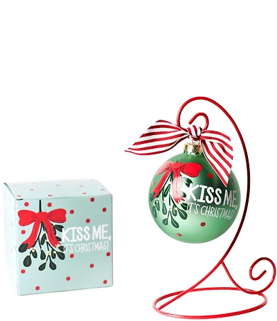 Coton Colors Kiss Me Mistletoe Ornament With Stand