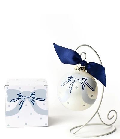 Coton Colors Little Love Bow Glass Ornament With Stand Set