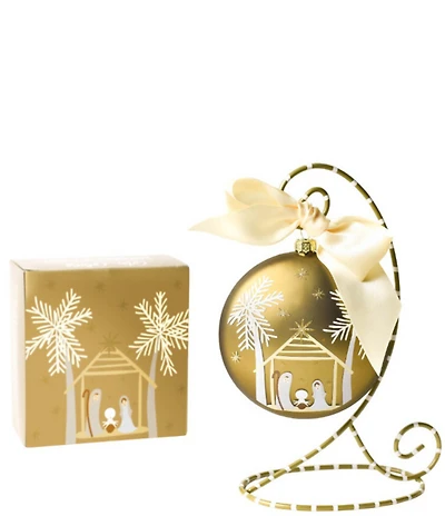 Coton Colors Luke 2:14 Glass Ornament with Swirl Stand Set