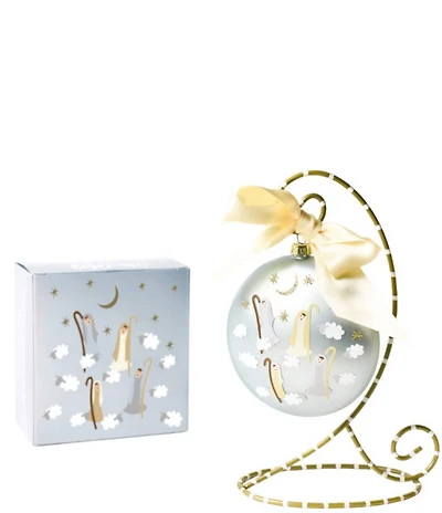Coton Colors Luke 2:8 Glass Ornament with Swirl Stand Set