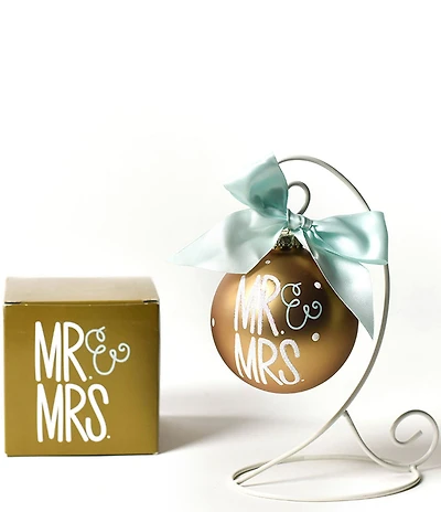 Coton Colors Mr. Mrs. Glass Ornament With White Stand