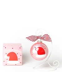 Coton Colors My First Christmas Hat Girl Glass Ornament with Swirl Stand Set