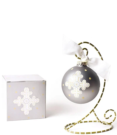 Coton Colors Neutral Cross Glass Ornament with Stand Set