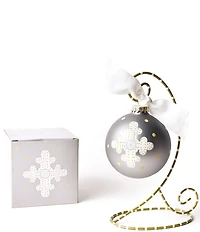Coton Colors Neutral Cross Glass Ornament with Stand Set