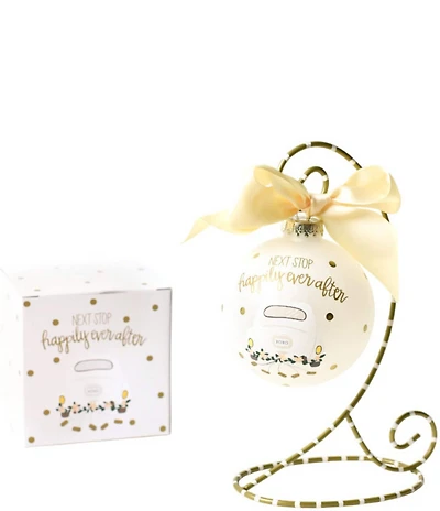 Coton Colors Next Stop Happily Ever After Glass Ornament with Swirl Stand Set