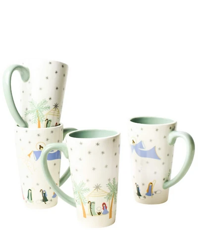 Coton Colors O Holy Night in Color 6 Tall Mugs, Set of 4