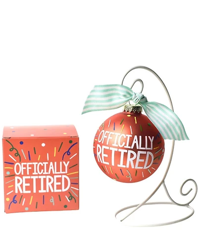 Coton Colors Officially Retired Glass Ornament With White Stand