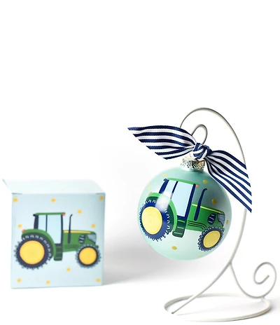 Coton Colors On The Farm Tractor Glass Ornament with Swirl Stand Set