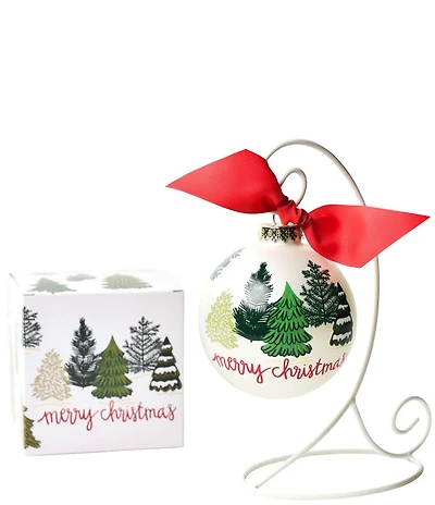 Coton Colors Our Friendly First Glass 2025 Ornament with Swirl Stand Set