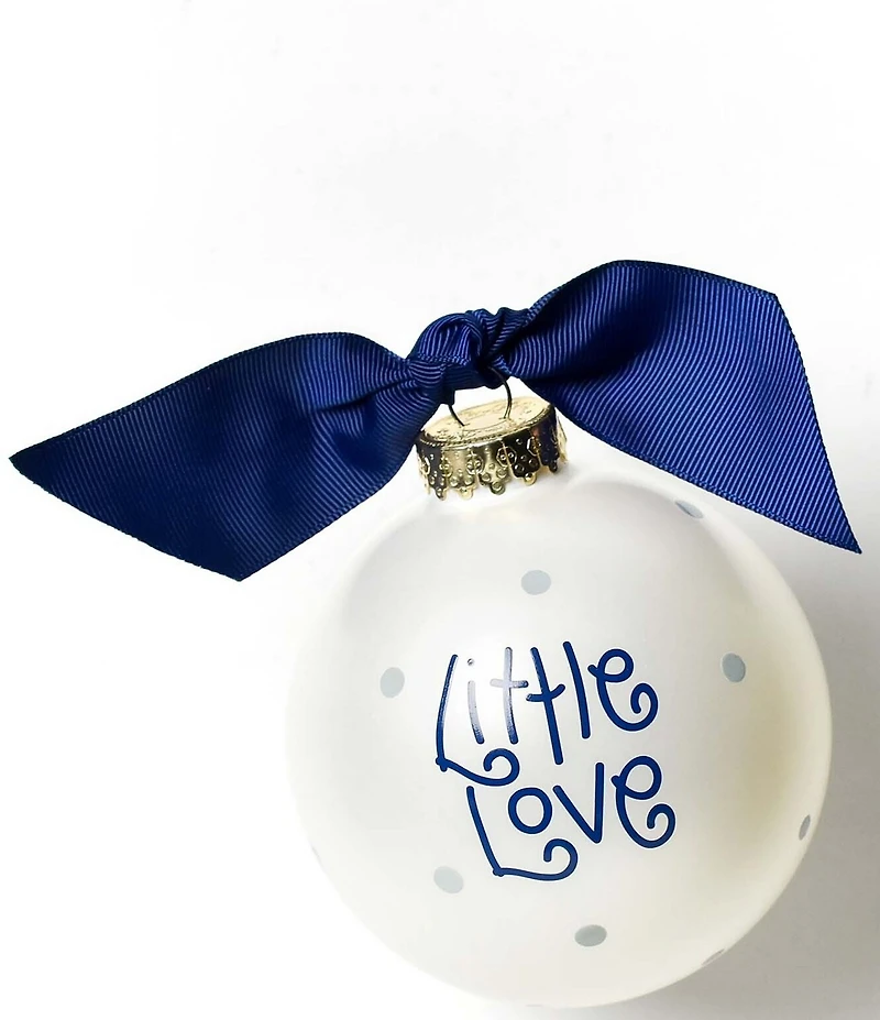 Coton Colors Our Little Love Blue Bow Glass 2025 Ornament