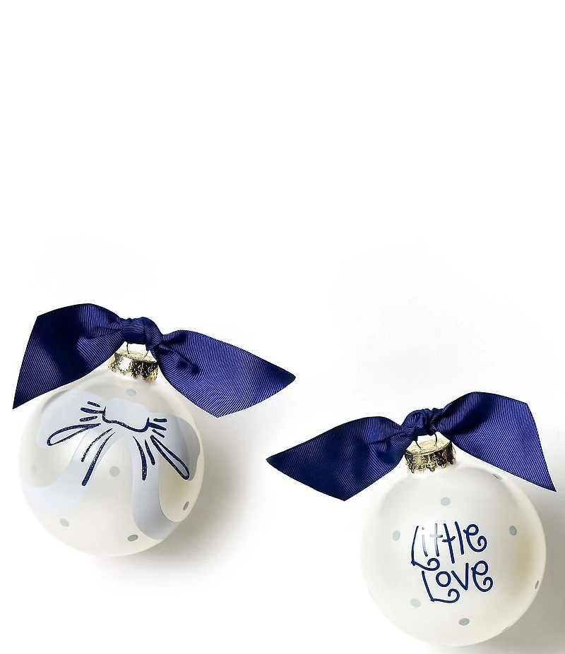 Coton Colors Our Little Love Blue Bow Glass 2025 Ornament