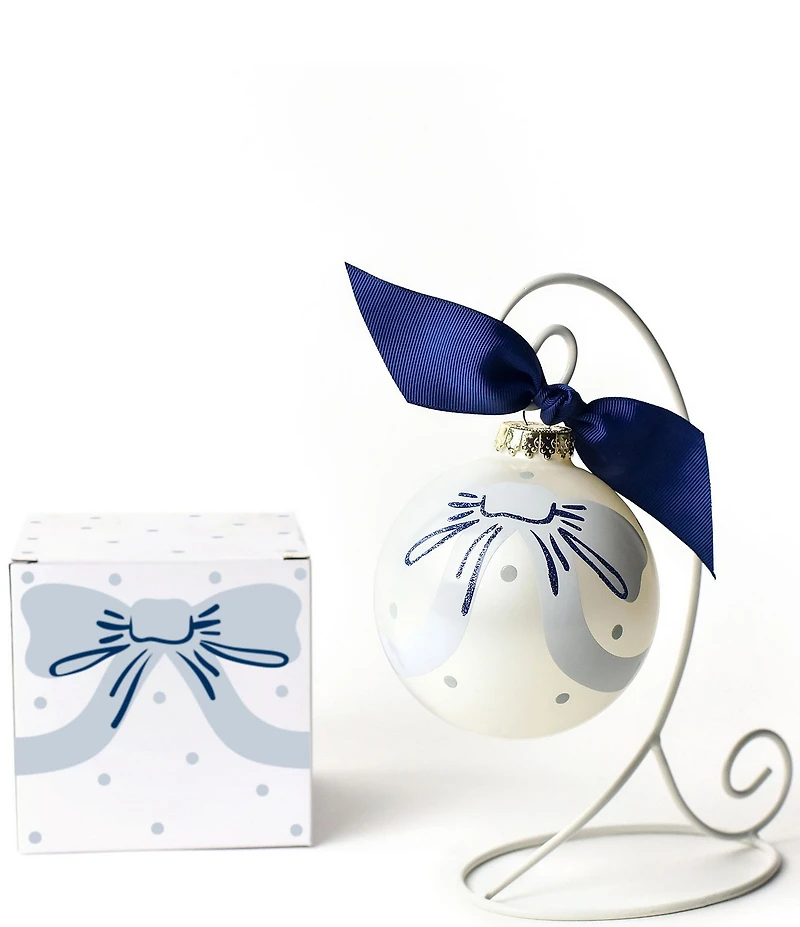Coton Colors Our Little Love Blue Bow Glass 2025 Ornament