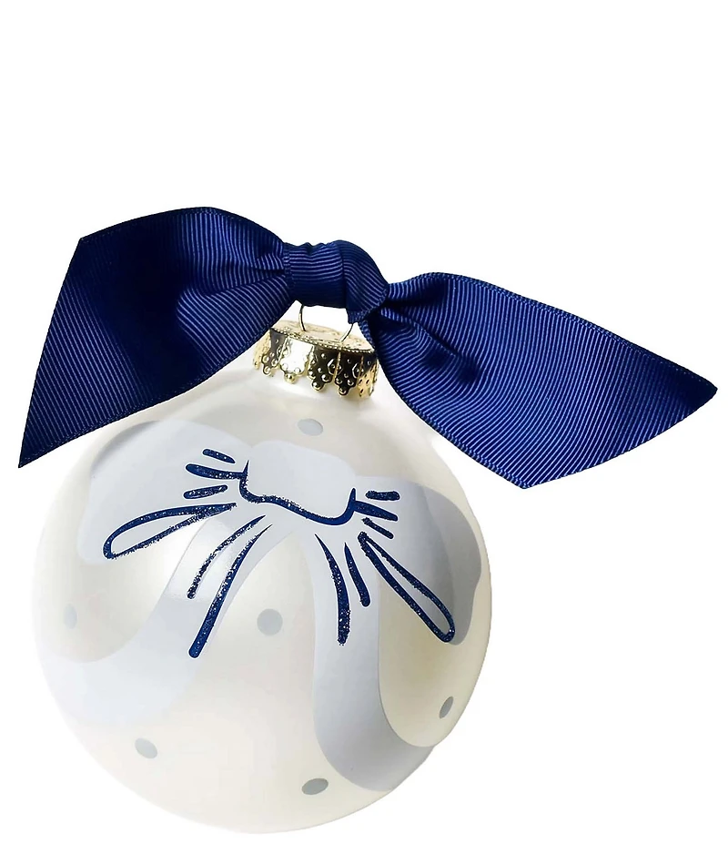 Coton Colors Our Little Love Blue Bow Glass 2025 Ornament