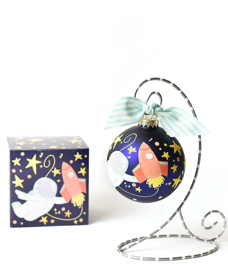 Coton Colors Out Of This World Spaceship Glass Ornament with Stand Set