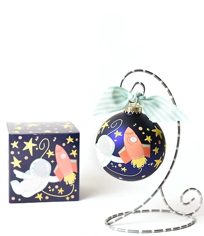 Coton Colors Out Of This World Spaceship Glass Ornament with Stand Set